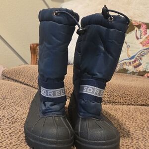 Kids Sorel Dark Blue and Black Snow Boots